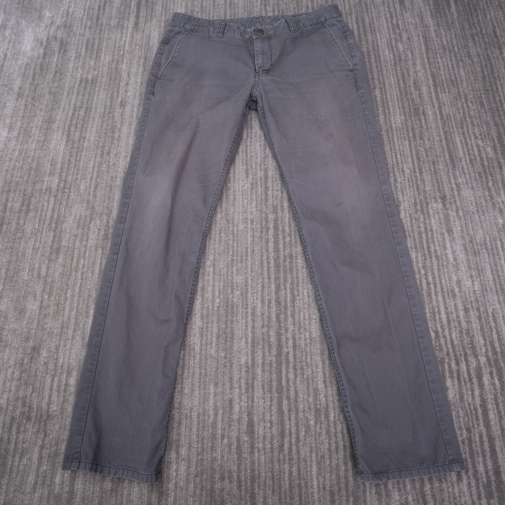 Bonobos Washed Chinos Men 33x32 (30.5) Grey Excellent Tailored Fit Cotton Pants